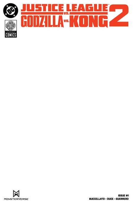 JUSTICE LEAGUE VS GODZILLA VS KONG 2 (2025) #1 CVR F BLANK CARD STOCK VAR