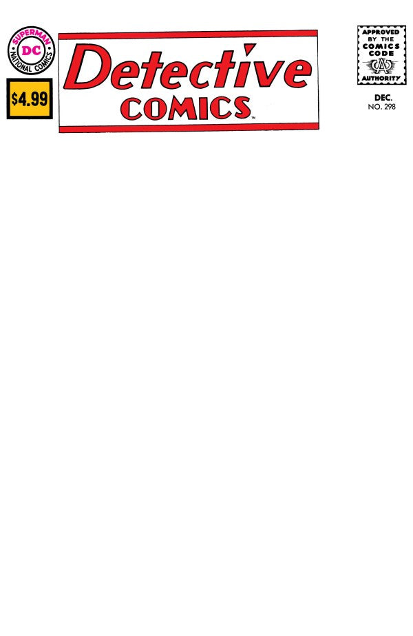 DETECTIVE COMICS (1937) #298 FACSIMILE EDITION (2026) CVR B BLANK CARD STOCK VAR