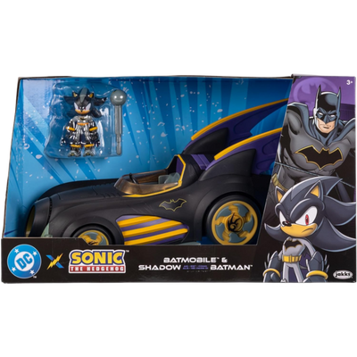 SONIC X DC BATMOBILE AND SHADOW AS BATMAN 2.5" VEHICLE FIGURE AF