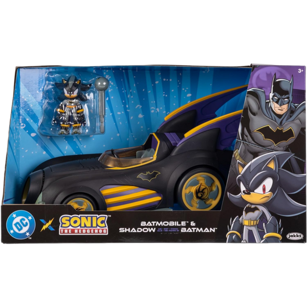 SONIC X DC BATMOBILE AND SHADOW AS BATMAN 2.5" VEHICLE FIGURE AF