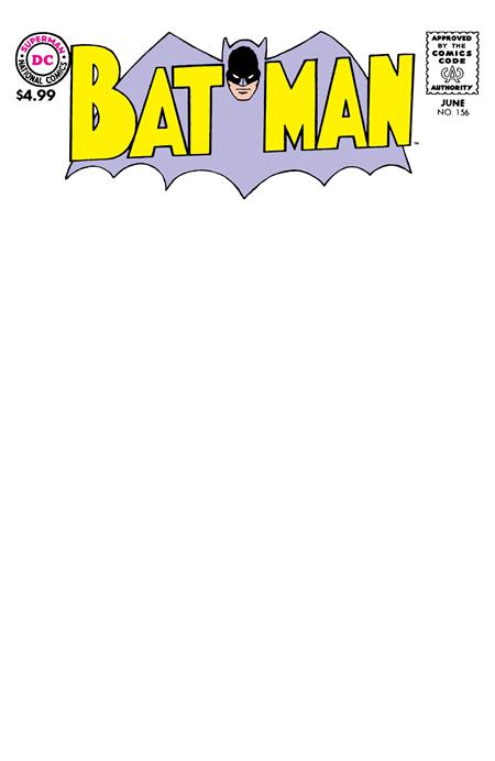 BATMAN (1940) #156 FACSIMILE EDITION (2026) CVR B BLANK CARD STOCK VAR