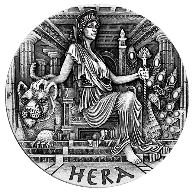 GODDESSES OF OLYMPUS - HERA 2015 2oz SILVER HIGH RELIEF COIN #1/2,000