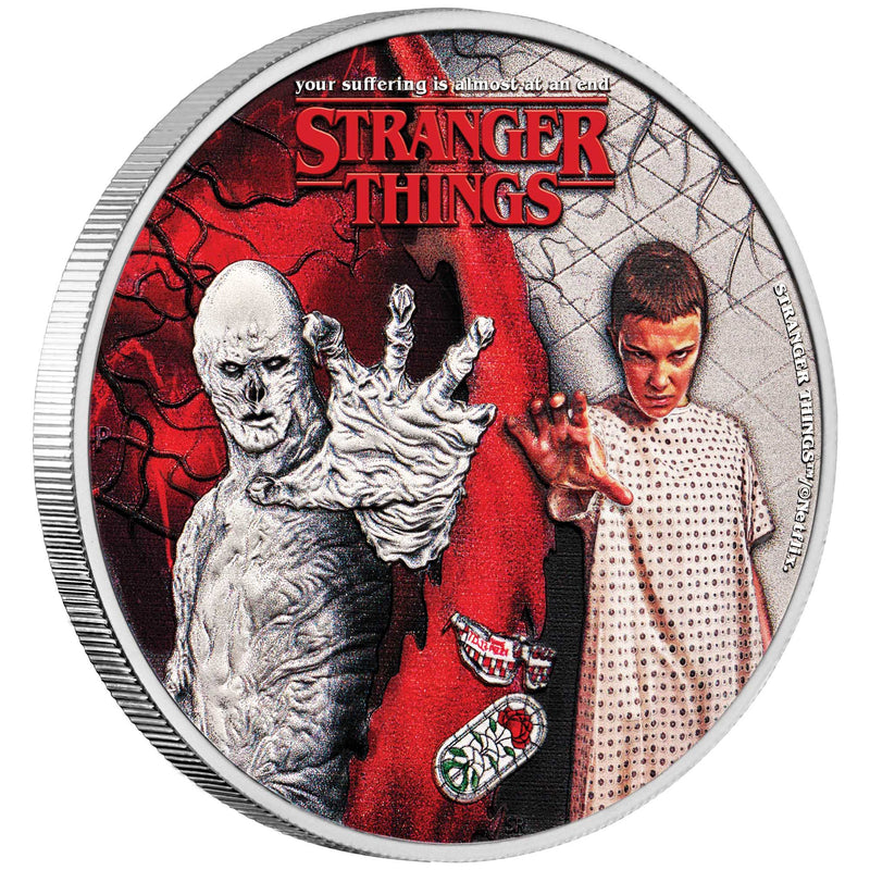 STRANGER THINGS - ELEVEN AND VECNA 2026 1/2oz SILVER COLOURED COIN