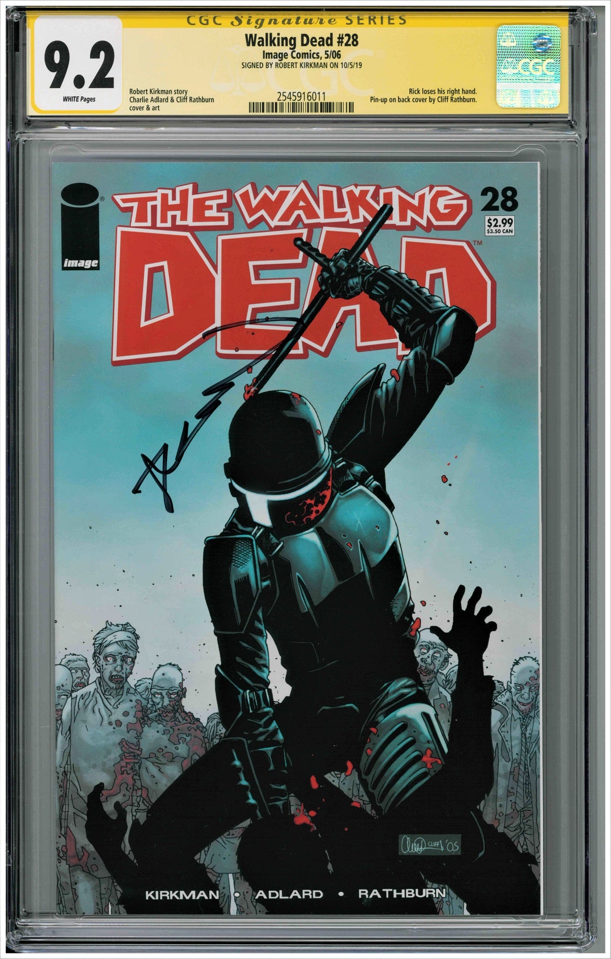 CGC WALKING DEAD (2003) #28 (9.2) SIGNATURE SERIES - SIGNED BY ROBERT KIRKMAN