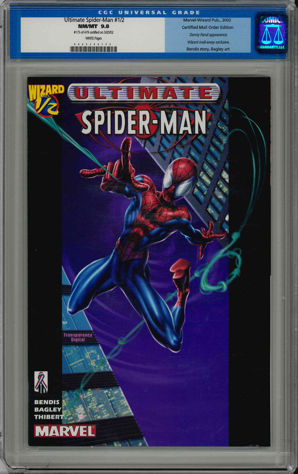 CGC ULTIMATE SPIDER-MAN (2000) #1 WIZARD 1/2 (9.8) CERTIFIED MAIL ORDER EDITION **CRACKED SLAB**