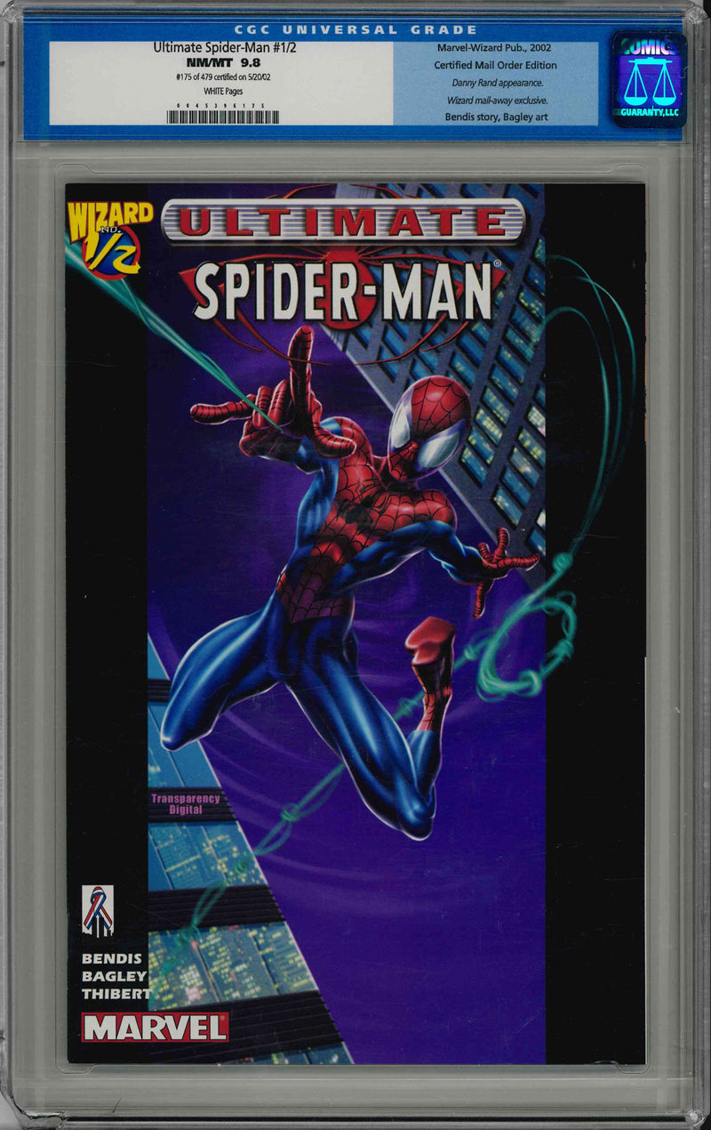 CGC ULTIMATE SPIDER-MAN (2000) #1 WIZARD 1/2 (9.8) CERTIFIED MAIL ORDER EDITION **CRACKED SLAB**