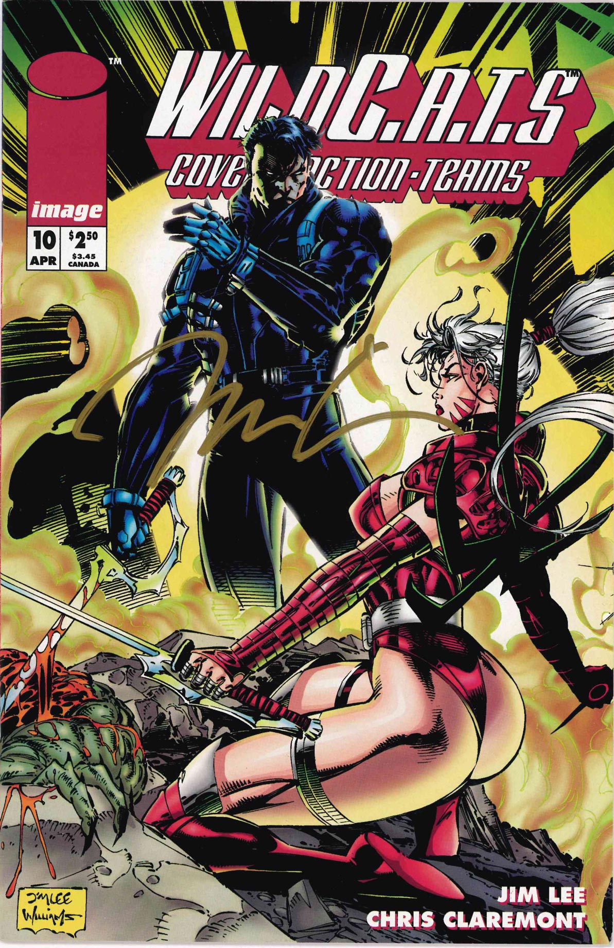 *SIGNED* WILDCATS COVERT ACTION TEAMS (1992) #10 - SIGNED BY JIM LEE