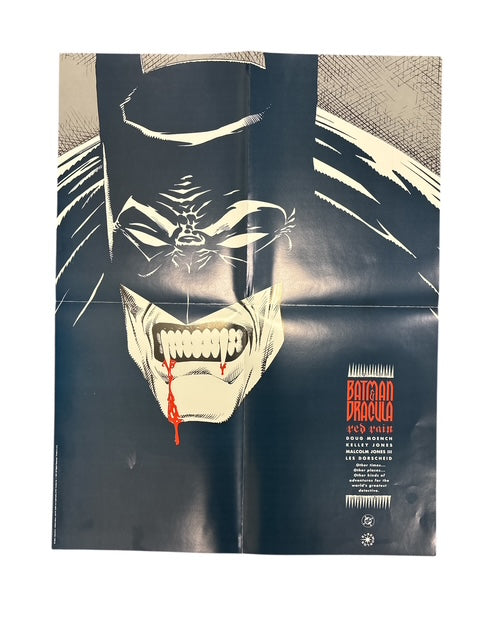 VINTAGE (1991) BATMAN DRACULA RED RAIN PROMO POSTER (FN/VF)