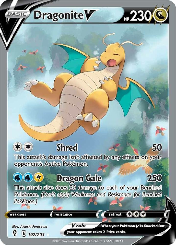 POKEMON TCG: EVOLVING SKIES DRAGONITE V (ALTERNATE FULL ART) 192/203 ULTRA RARE