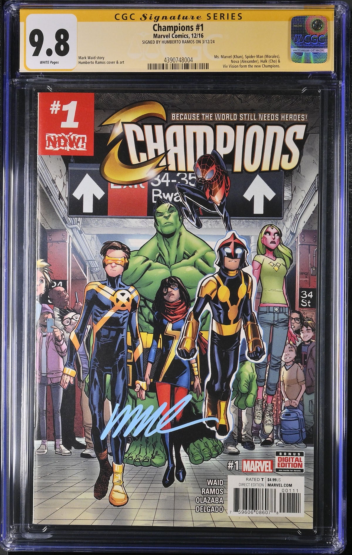 CGC CHAMPIONS #1 (9.8) SIGNATURE SERIES - SIGNED BY HUMBERTO RAMOS