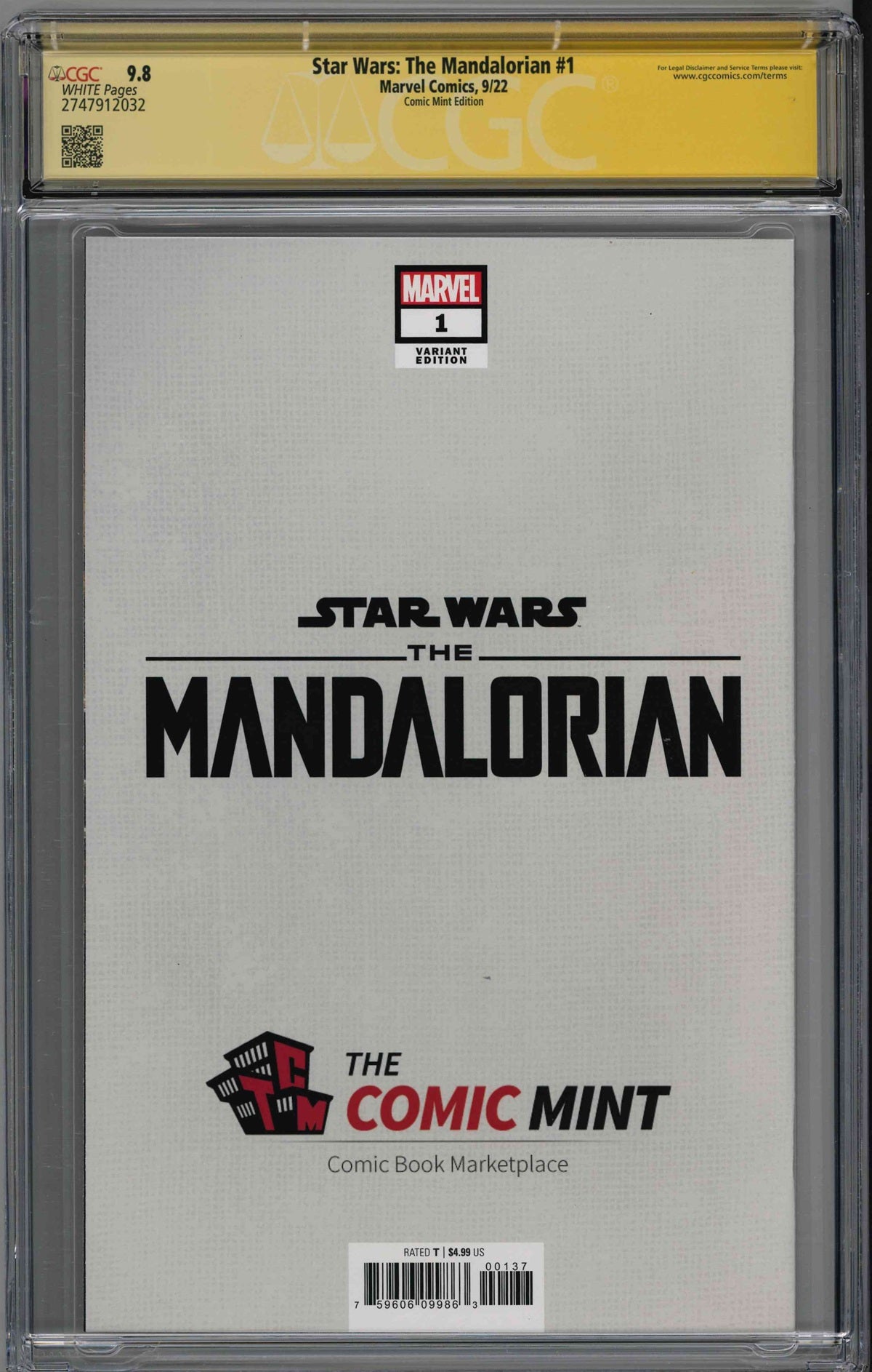 CGC STAR WARS: THE MANDALORIAN #1 COMIC MINT EDITION (9.8) SIGNATURE SERIES - SIGNED BY STEPHANIE HANS
