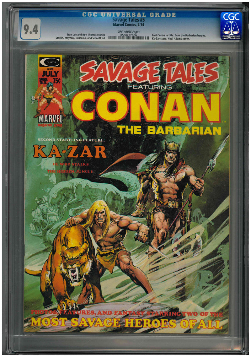 CGC SAVAGE TALES (1971) #5 (9.4)