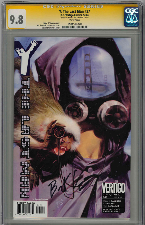 CGC Y: THE LAST MAN (2002) #27 (9.8) SIGNATURE SERIES - SIGNED BY BRIAN K VAUGHAN