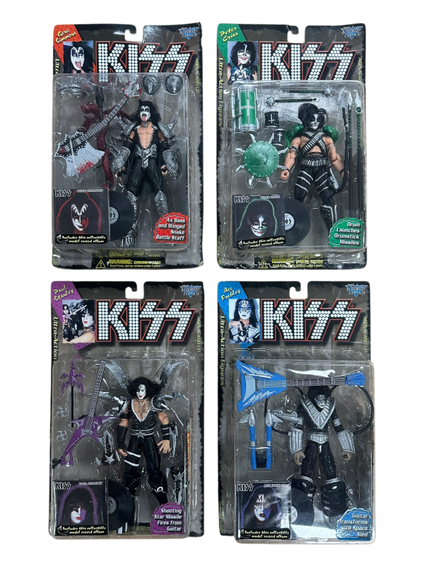 1997 MCFARLANE TOYS KISS ULTRA AF (WITH KISS RECORDS) - SET OF 4