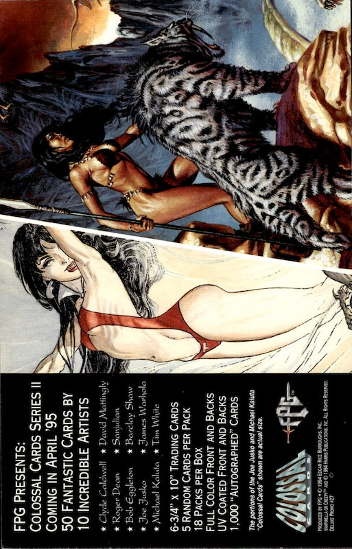 1995 FPG FANTASY ART SERIES DAVID CHERRY COLOSSAL VAMPIRELLA PROMO UNCUT SHEET
