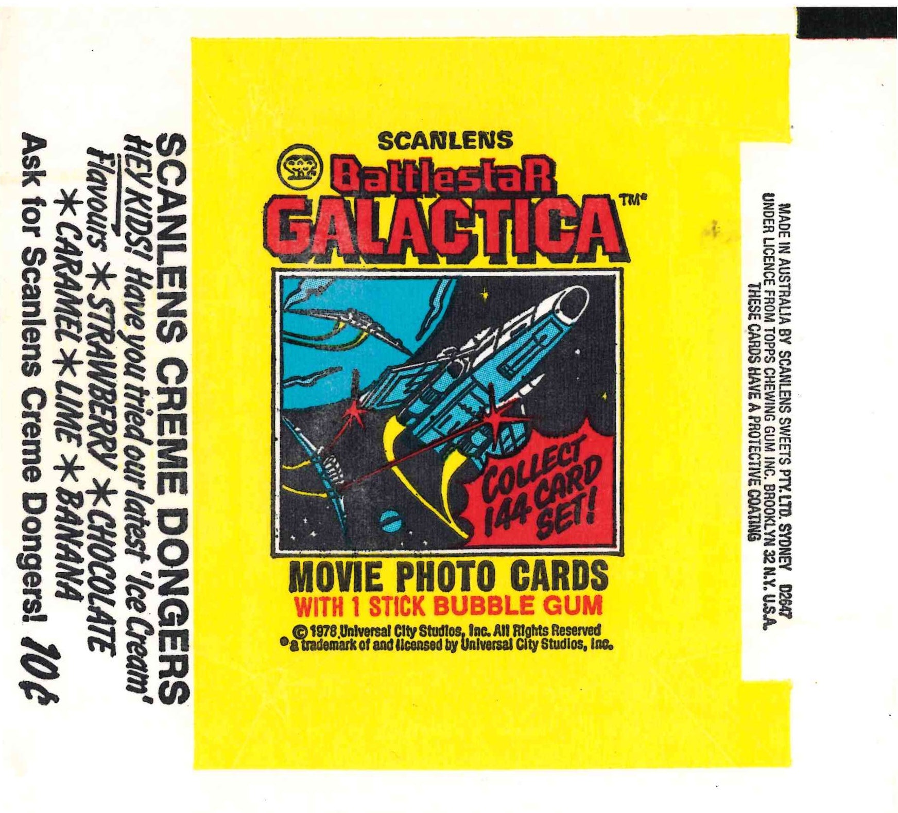 1978 SCANLENS BATTLESTAR GALACTICA EMPTY WRAPPER – Kings Comics