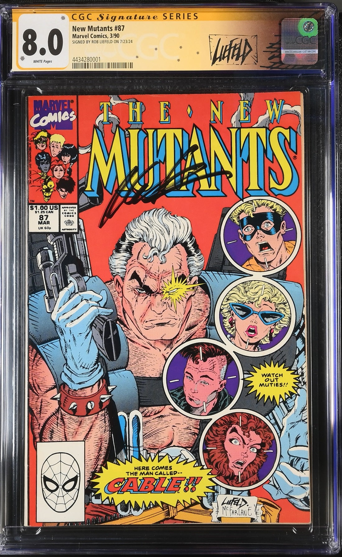 CGC NEW MUTANTS #87 (8.0) SIGNATURE SERIES - SIGNED BY ROB LIEFELD