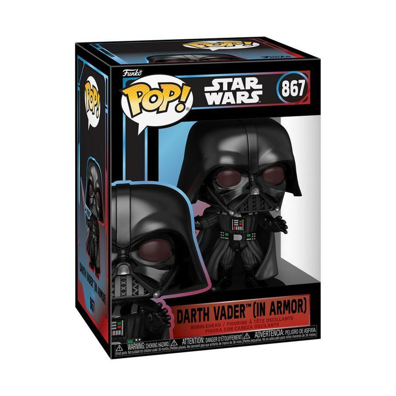 POP STAR WARS DARTH VADER IN ARMOR WITH LIGHTSABER VINYL FIG