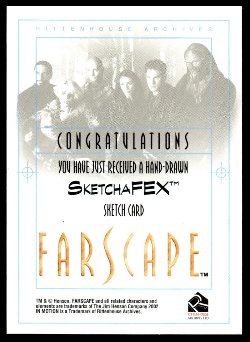 2002 RITTENHOUSE FARSCAPE SEASON 3 #ZHAAN SKETCHAFEX