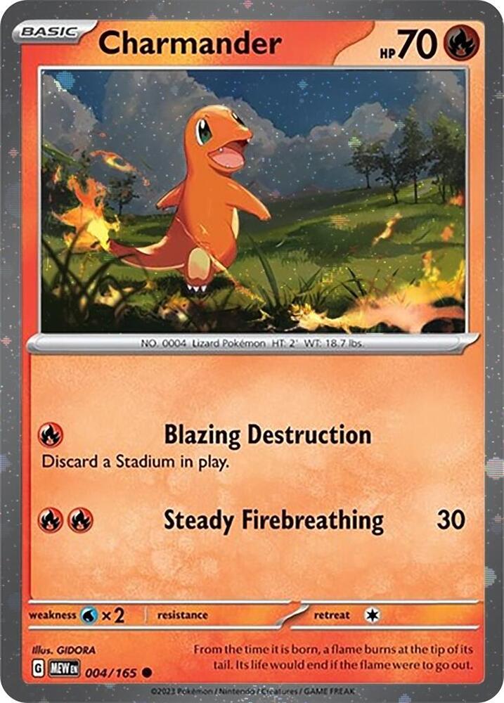 POKEMON TCG: 151 CHARMANDER 004/165 COSMOS HOLO