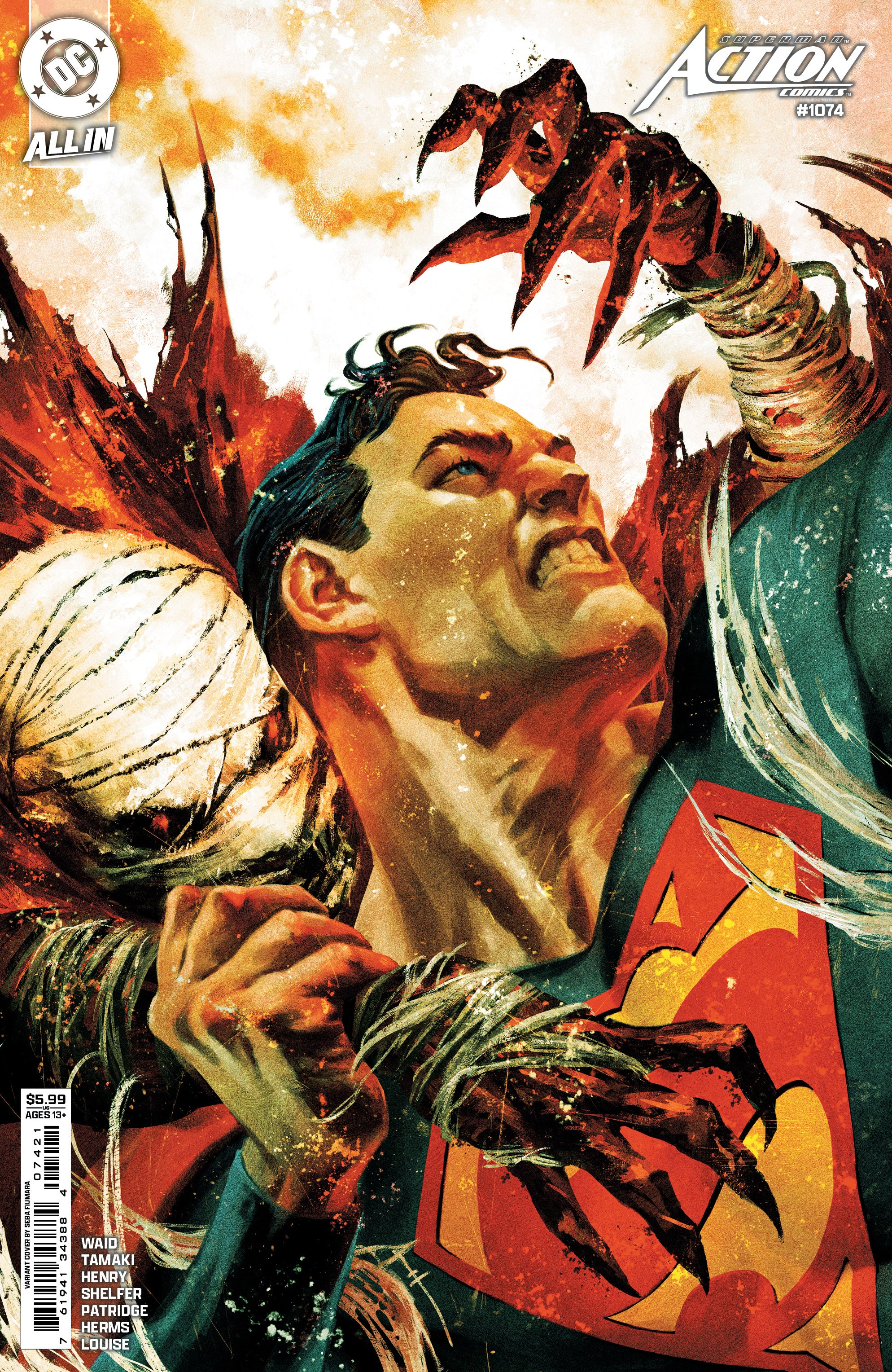 ACTION COMICS (2016) #1074 CVR B SEBASTIAN FIUMARA CARD STOCK VAR