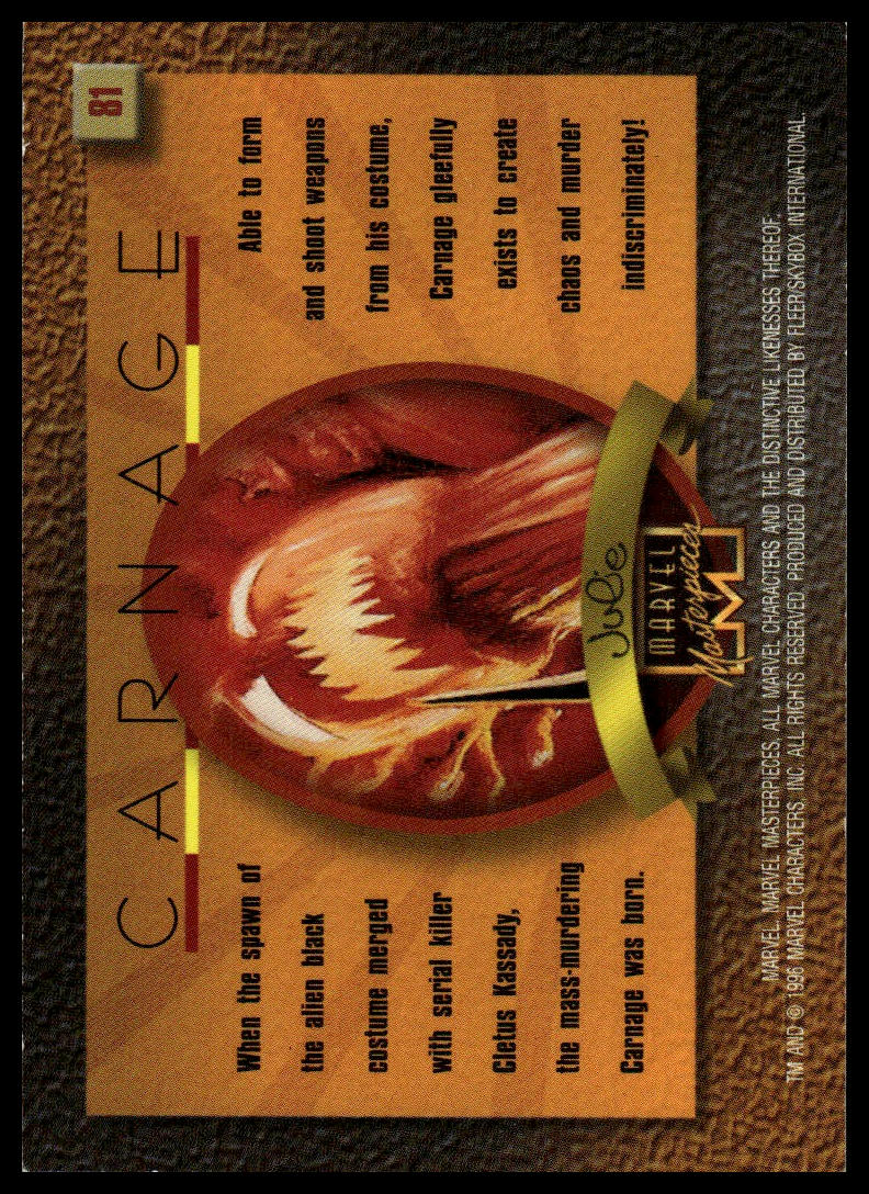 1996 FLEER SKYBOX MARVEL MASTERPIECES #81 CARNAGE