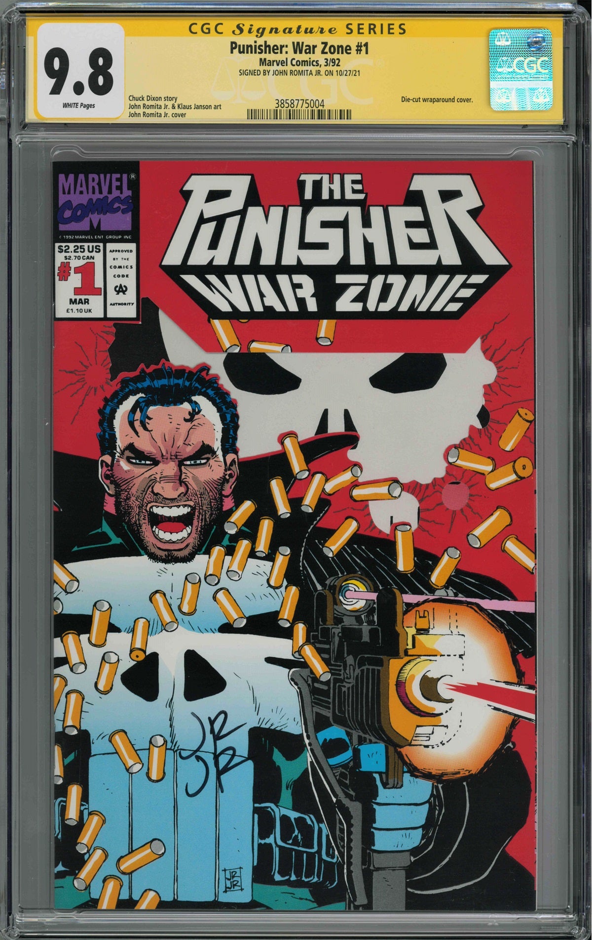 CGC PUNISHER: WAR ZONE #1 (9.8) SIGNATURE SERIES - SIGNED BY JOHN ROMITA JR.