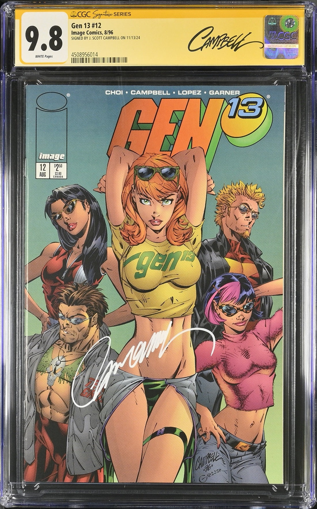 CGC GEN 13 (1995) #12 (9.8) SIGNATURE SERIES - SIGNED BY J. SCOTT CAMPBELL