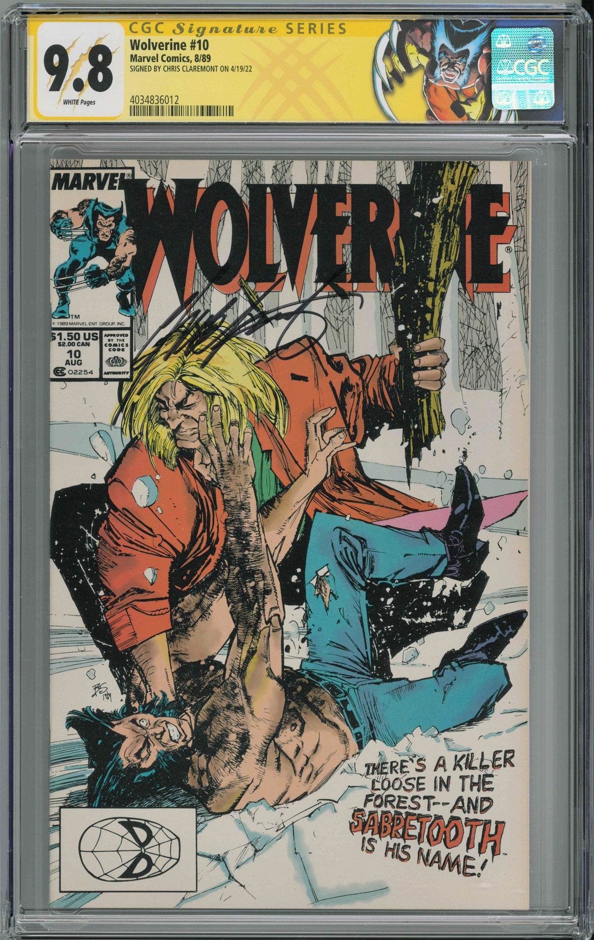 CGC WOLVERINE #10 (9.8) SIGNATURE SERIES - SIGNED BY CHRIS CLAREMONT