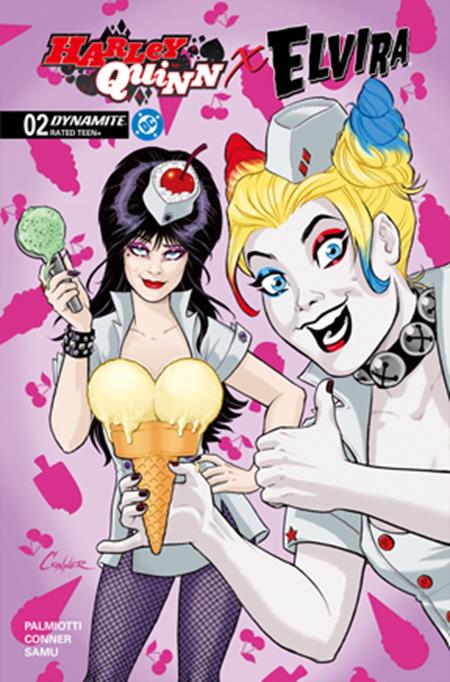 HARLEY QUINN X ELVIRA (2025) #2 CVR N INC 1:15 AMANDA CONNER ICE CREAM FOIL VAR