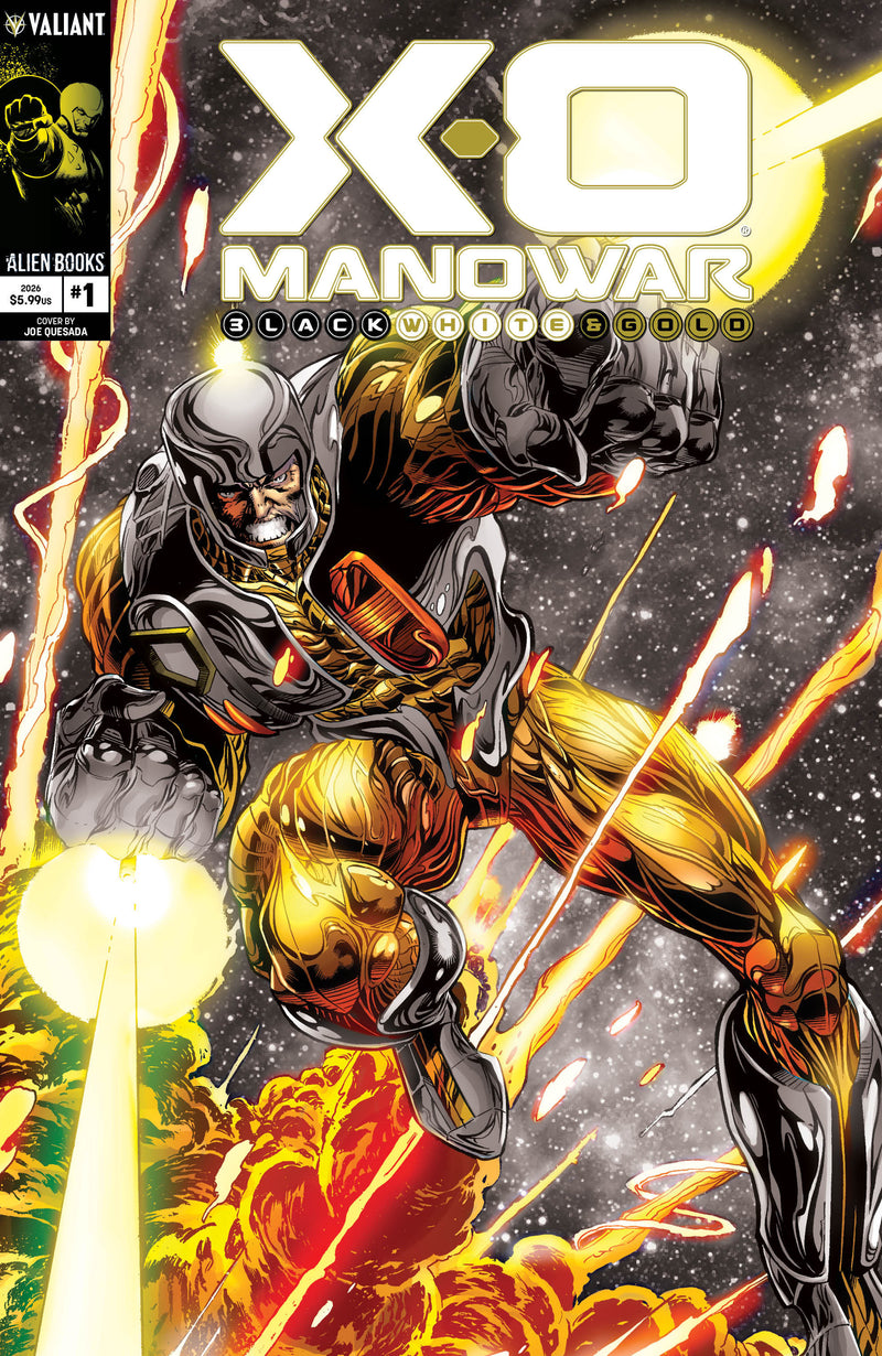X-O MANOWAR BLACK WHITE & GOLD (2026) #1 CVR B QUESADA BLACK WHITE & GOLD