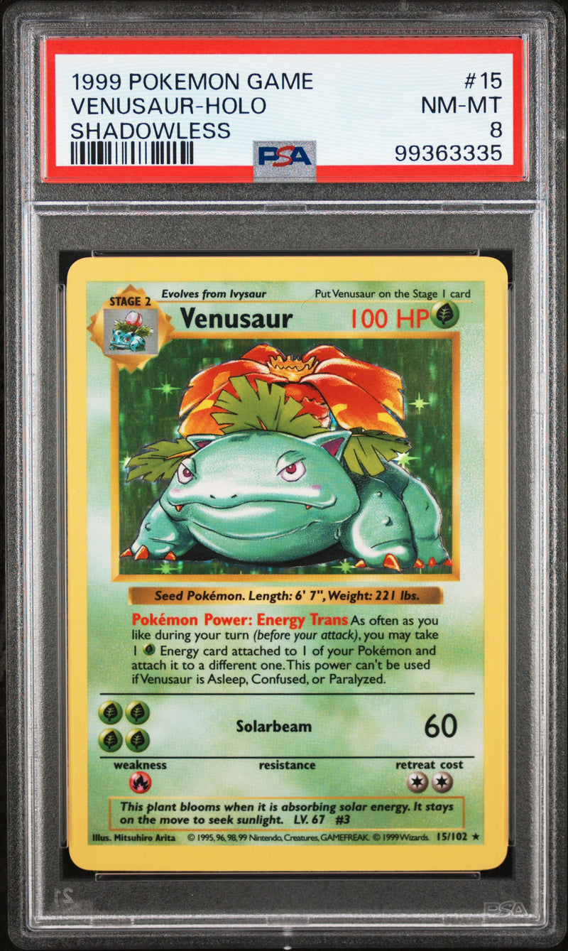 1999 POKEMON GAME VENUSAUR HOLO #15 PSA 8