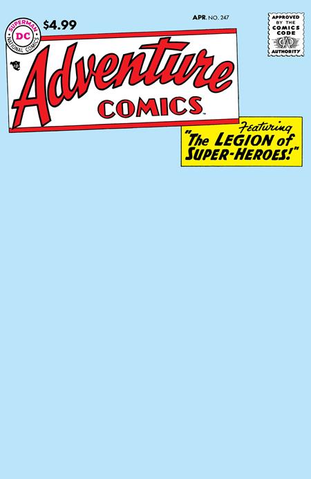 ADVENTURE COMICS (1938) #247 FACSIMILE EDITION (2026) CVR B BLANK CARD STOCK VAR