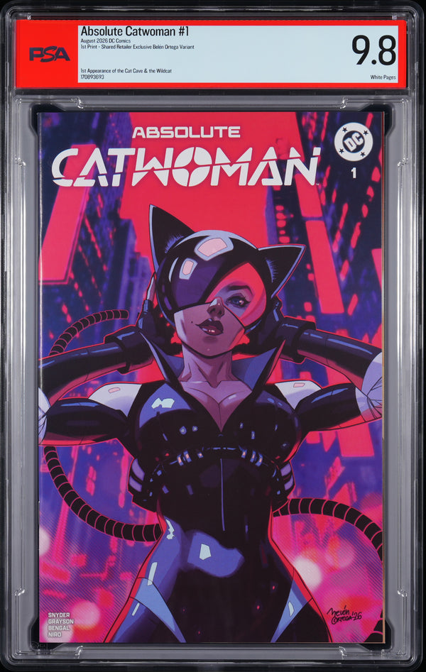 ABSOLUTE CATWOMAN (2026) #1 BELEN ORTEGA PSA 9.8 - KINGS COMICS & WALT'S COMIC SHOP RETAILER EXCLUSIVE