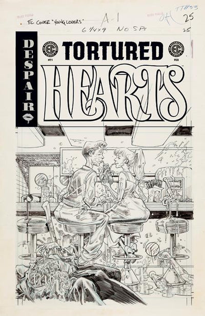 EC TORTURED HEARTS (2026) #1 (ONE SHOT) CVR E INC 1:20 DUSTIN WEAVER B&W ARTIST EDITION VAR