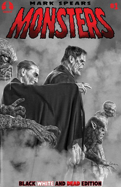 MARK SPEARS MONSTERS (2024) #1 7TH PTG BLACK WHITE & DEAD EDITION CVR A MARK SPEARS BLOOD SEEKERS VAR