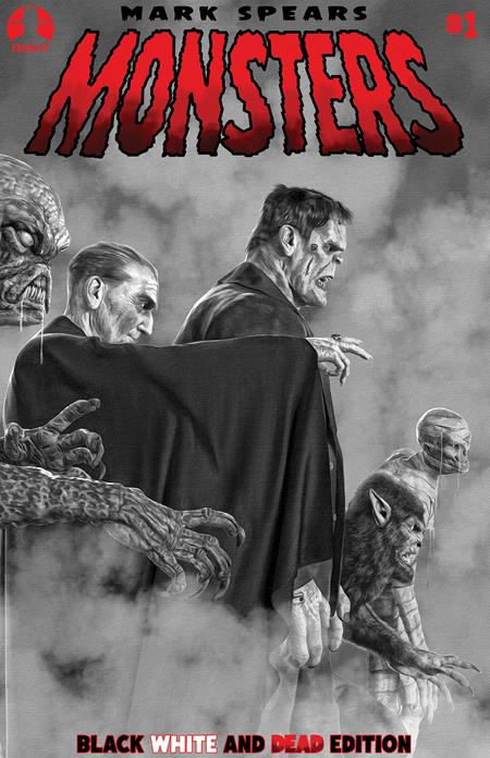 MARK SPEARS MONSTERS (2024) #1 7TH PTG BLACK WHITE & DEAD EDITION CVR A MARK SPEARS BLOOD SEEKERS VAR