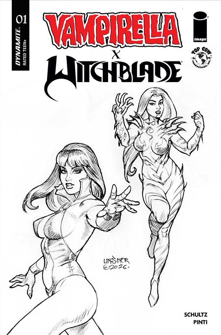 VAMPIRELLA X WITCHBLADE SPECIAL (2026) #1 (ONE SHOT) CVR K INC 1:15 JOSEPH MICHAEL LINSNER LINE ART VAR