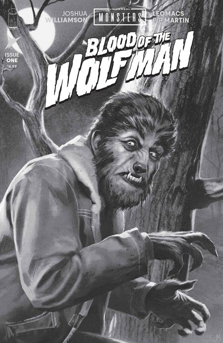 UNIVERSAL MONSTERS BLOOD OF THE WOLF MAN (2026) #1 CVR D INC 1:25 JOSHUA MIDDLETON CLASSIC HORROR B&W VAR
