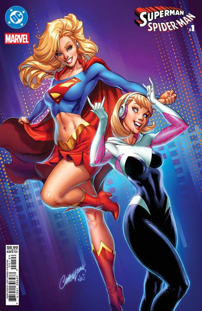 DC MARVEL SUPERMAN SPIDER-MAN (2026) #1 (ONE SHOT) CVR N J SCOTT CAMPBELL SUPERGIRL & SPIDER-GWEN CARD STOCK VAR