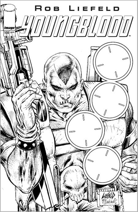 YOUNGBLOOD (2025) #100 2ND PRINTING CVR C B&W BLANK GUN SIGHT VAR