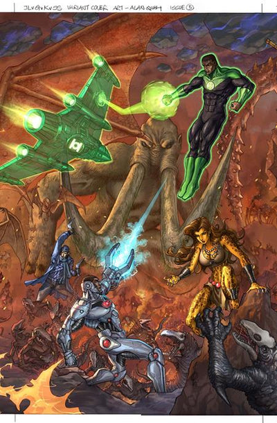 JUSTICE LEAGUE VS GODZILLA VS KONG 2 (2025) #5 CVR B ALAN QUAH CARD STOCK VAR
