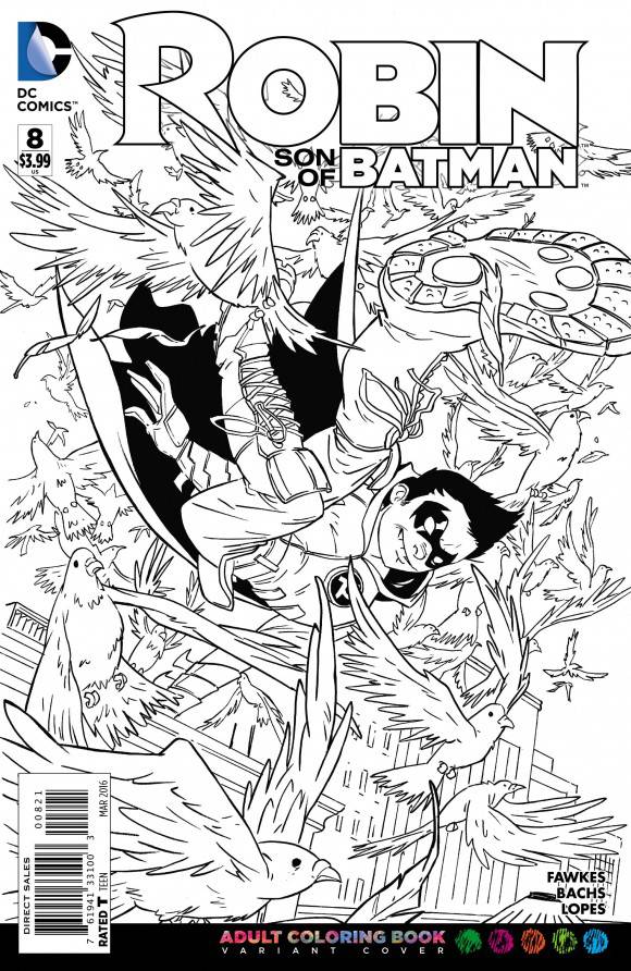 ROBIN SON OF BATMAN #8 ADULT COLORING BOOK VAR ED