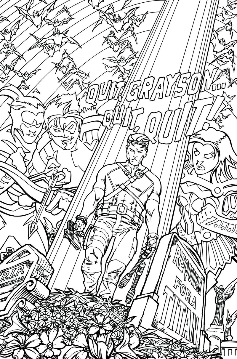 TITANS HUNT #4 ADULT COLORING BOOK VAR ED