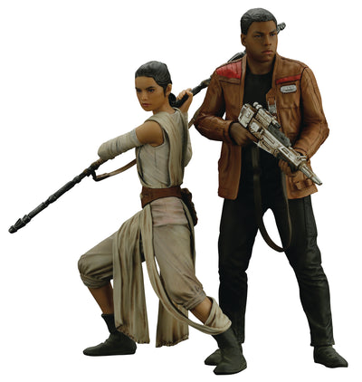 STAR WARS EPISODE VII THE FORCE AWAKEN REY & FINN ARTFX+ STATUE 2PK