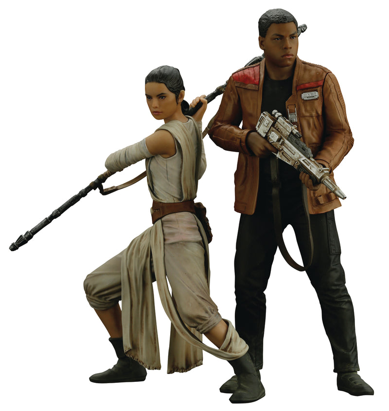 STAR WARS EPISODE VII THE FORCE AWAKEN REY & FINN ARTFX+ STATUE 2PK