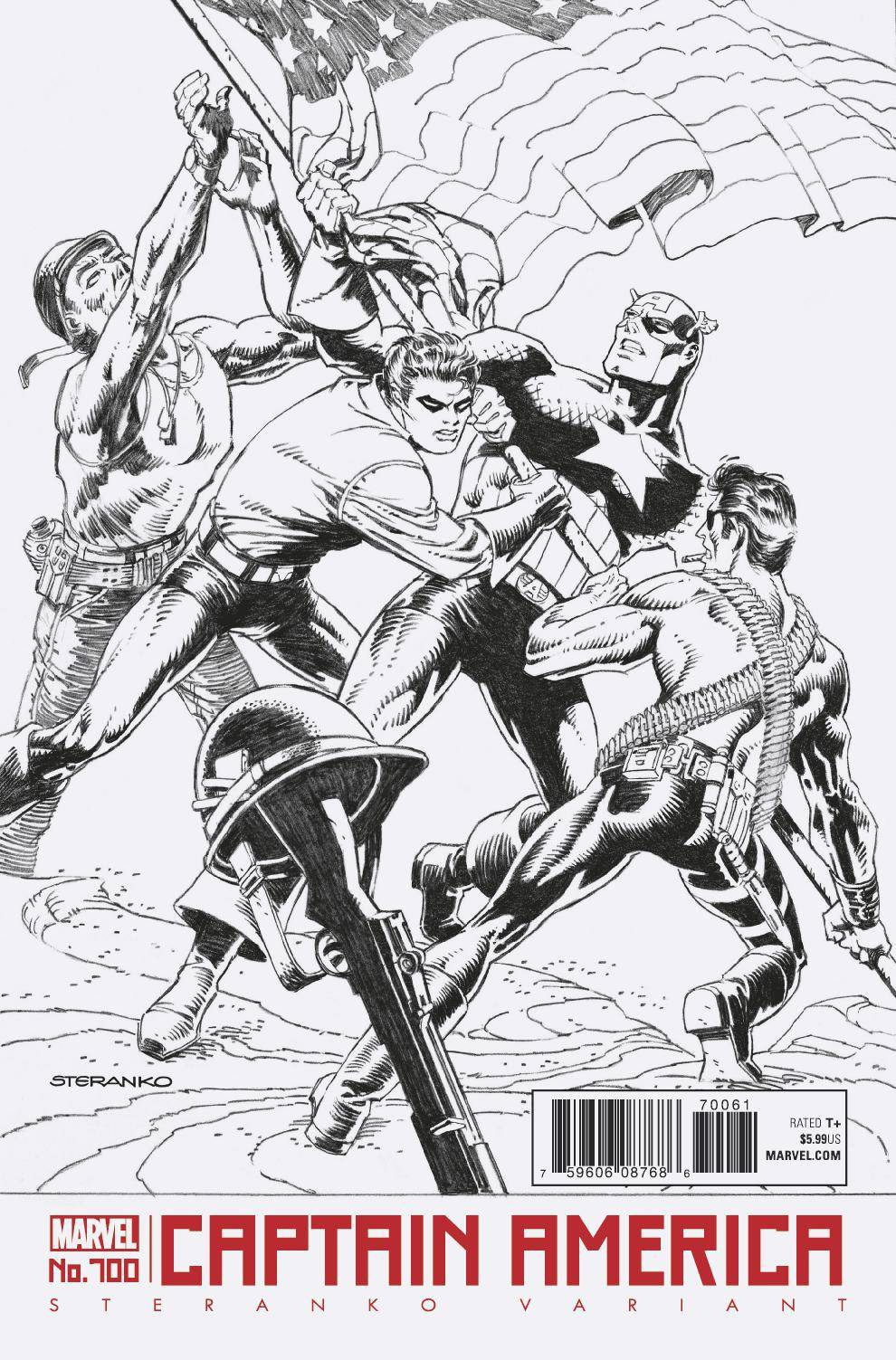 CAPTAIN AMERICA VOL 8 (2017) #700 STERANKO B&W VAR LEG