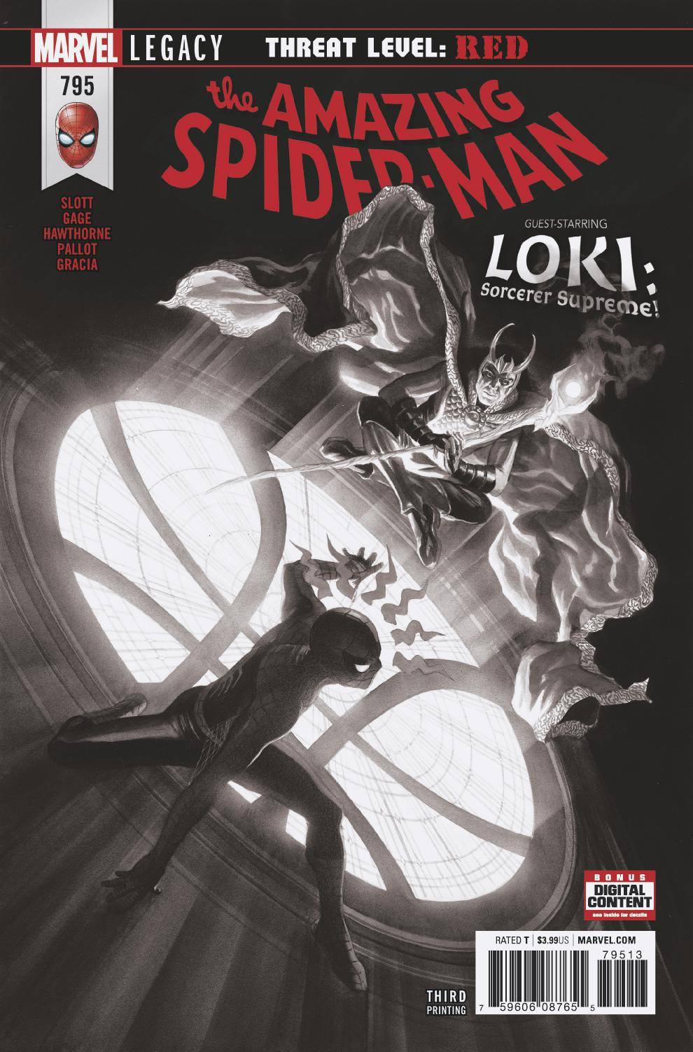 AMAZING SPIDER-MAN (2015) #795 ALEX ROSS B & W 3RD PTG VAR