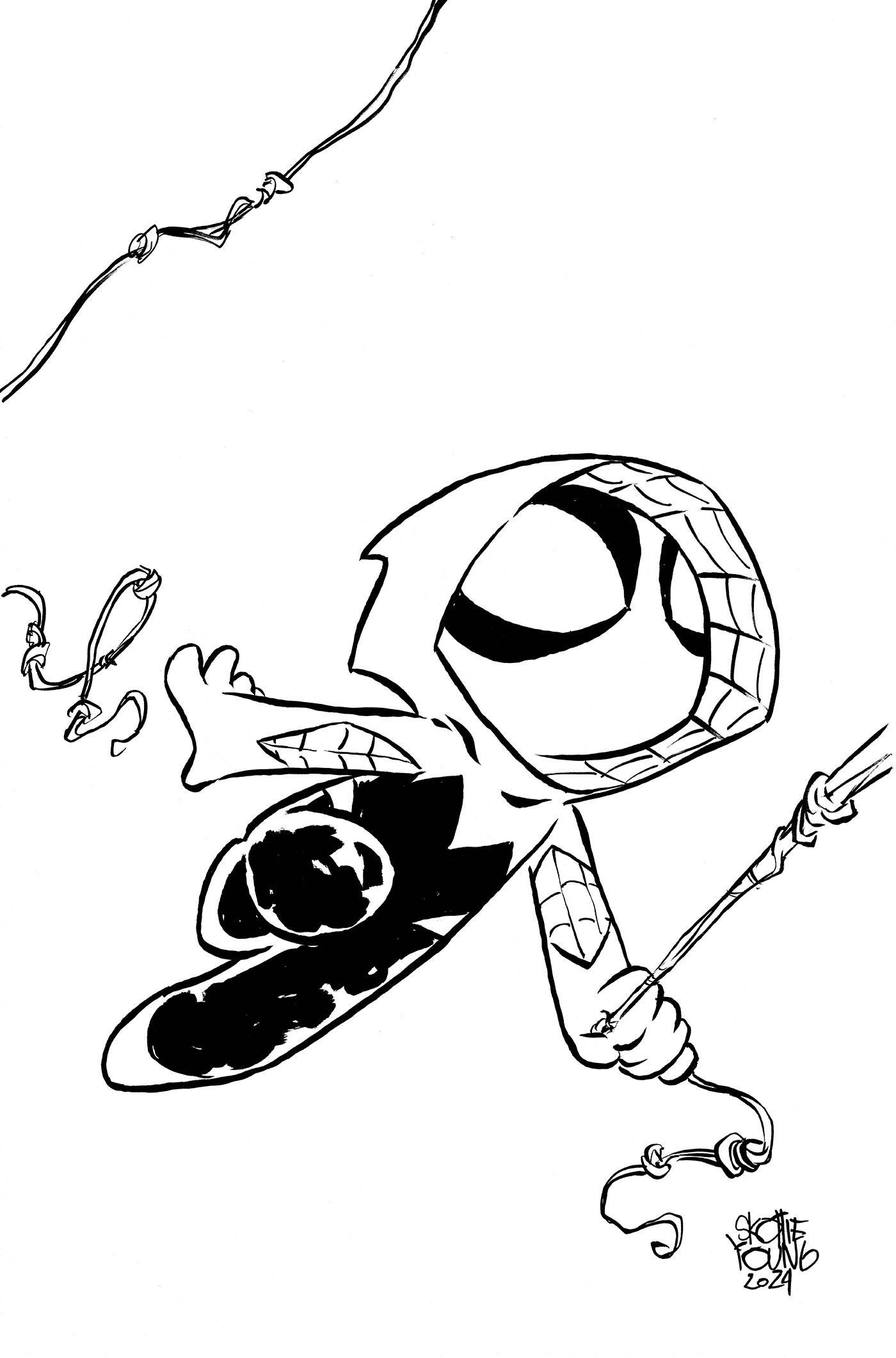 SPIDER-GWEN GHOST SPIDER VOL 2 (2024) #3 50 COPY INCV YOUNG BW VIR