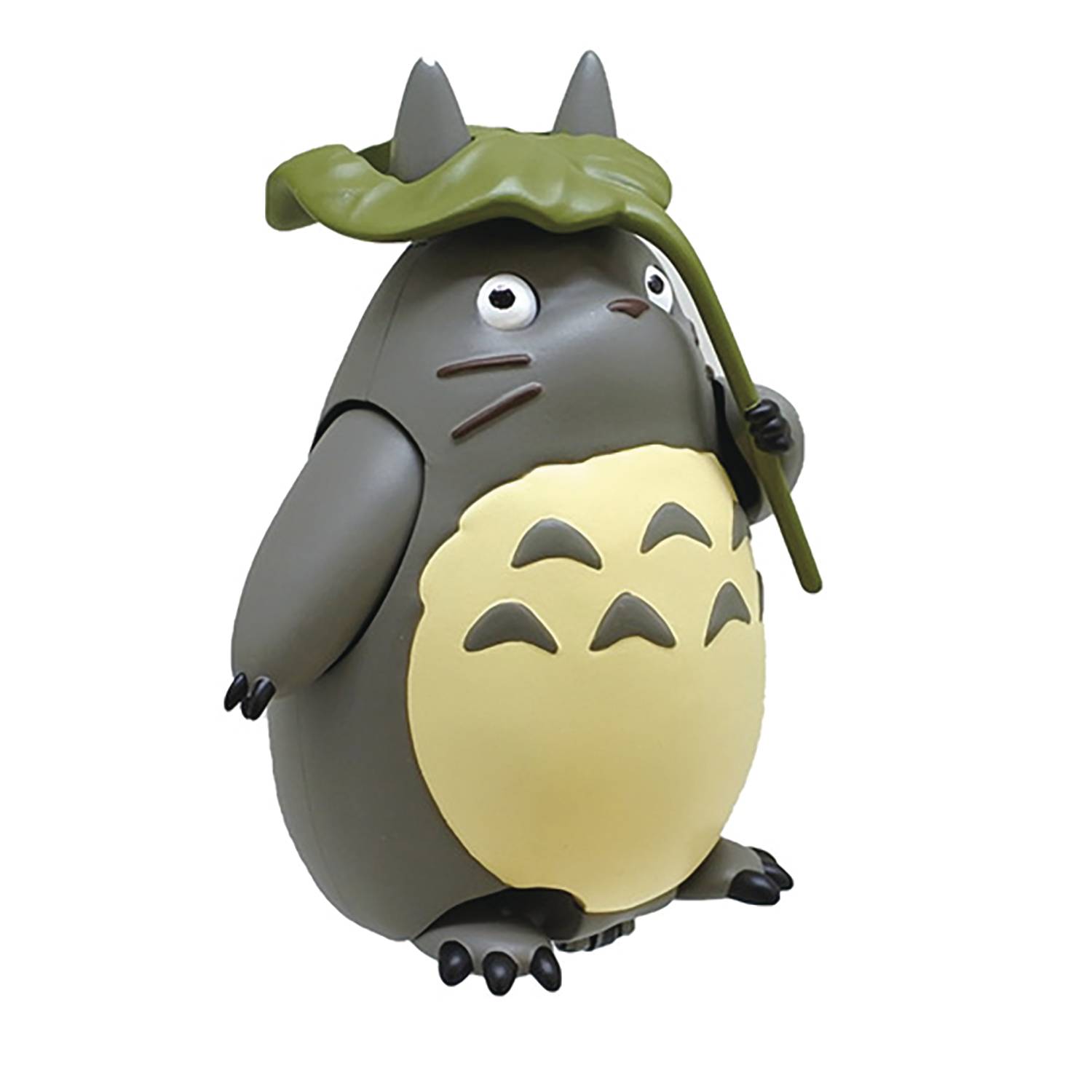 MY NEIGHBOR TOTORO PULL BACK GRAY TOTORO WITH LEAF FIG